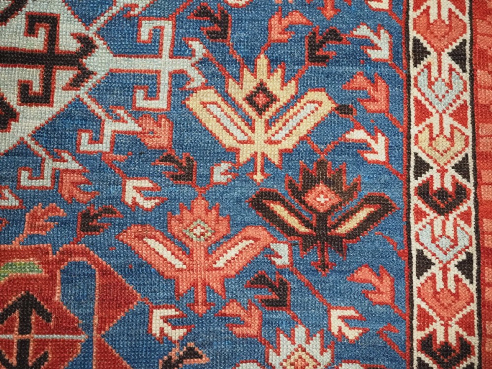 ANTIQUE CAUCASIAN SEICHUR RUG, OUTSTANDING DESIGN & COLOUR, CIRCA 1890. View IX