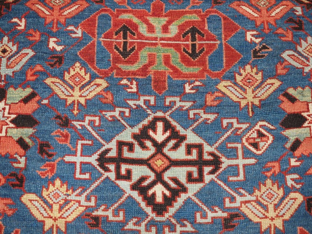 ANTIQUE CAUCASIAN SEICHUR RUG, OUTSTANDING DESIGN & COLOUR, CIRCA 1890. View X