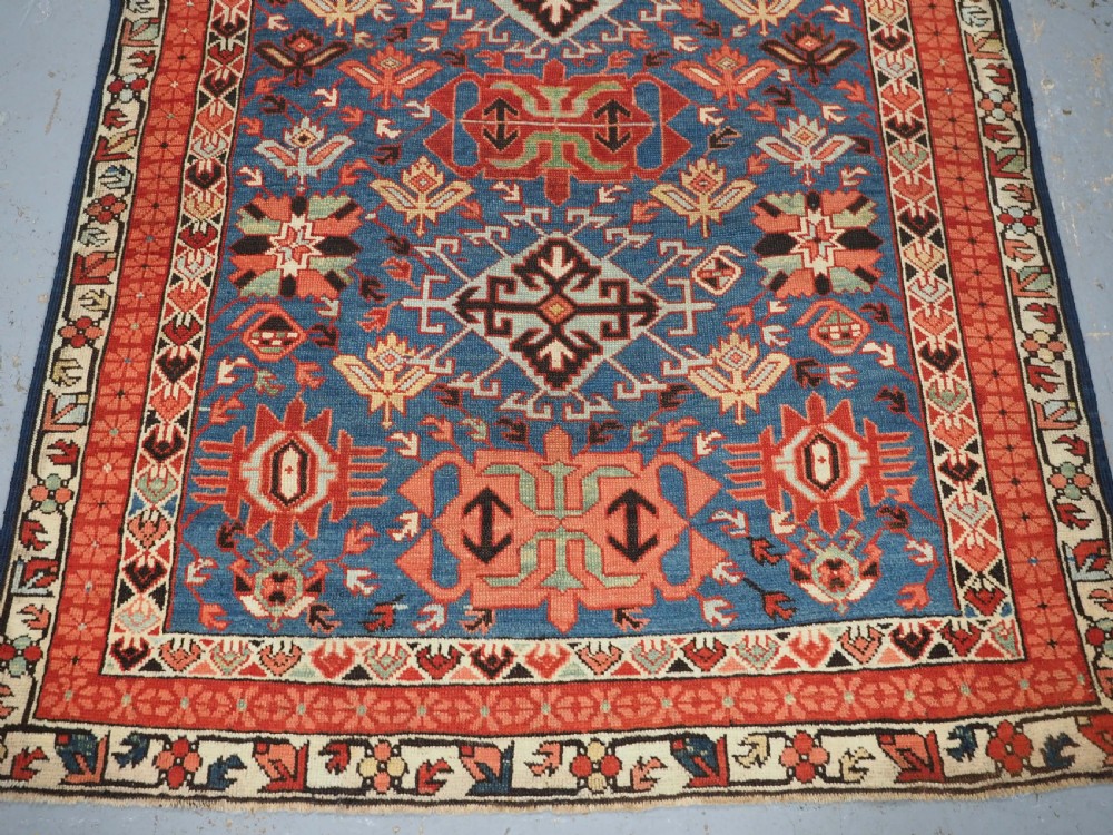 ANTIQUE CAUCASIAN SEICHUR RUG, OUTSTANDING DESIGN & COLOUR, CIRCA 1890. View XIII