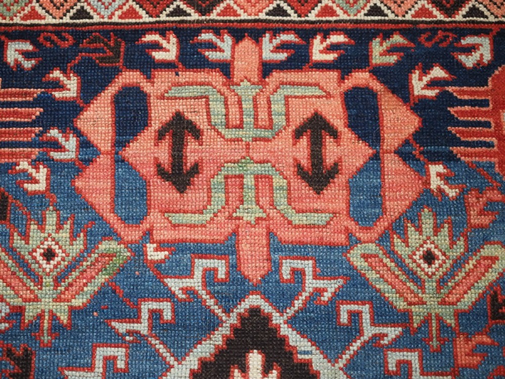 ANTIQUE CAUCASIAN SEICHUR RUG, OUTSTANDING DESIGN & COLOUR, CIRCA 1890. View XV