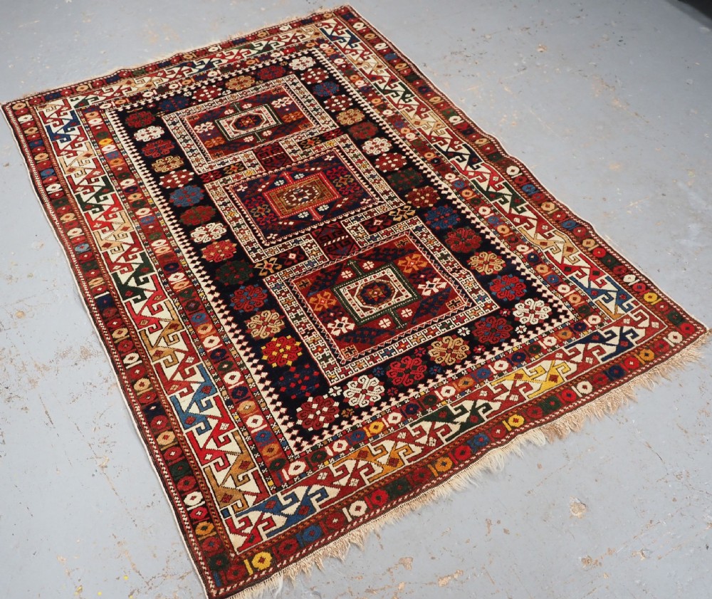 ANTIQUE CAUCASIAN SHIRVAN RUG WITH COMPARTMENT DESIGN, BAKU REGION, CIRCA 1900. View II