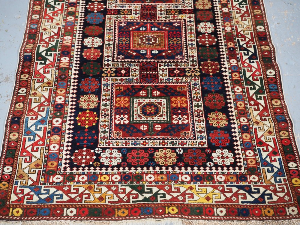 ANTIQUE CAUCASIAN SHIRVAN RUG WITH COMPARTMENT DESIGN, BAKU REGION, CIRCA 1900. View V