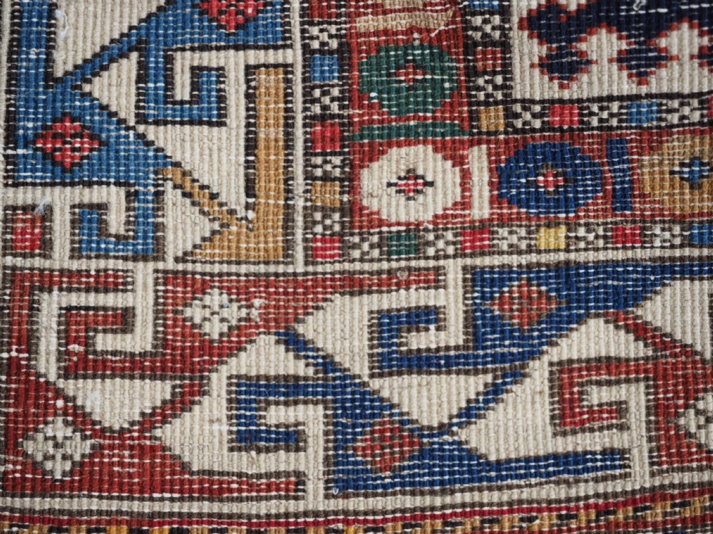 ANTIQUE CAUCASIAN SHIRVAN RUG WITH COMPARTMENT DESIGN, BAKU REGION, CIRCA 1900. View XII