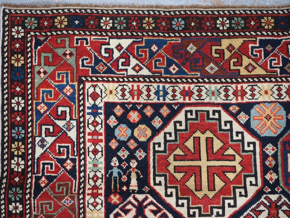 ANTIQUE CAUCASIAN SHIRVAN RUG WITH OCTAGON LATTICE DESIGN, CIRCA 1890. View VII