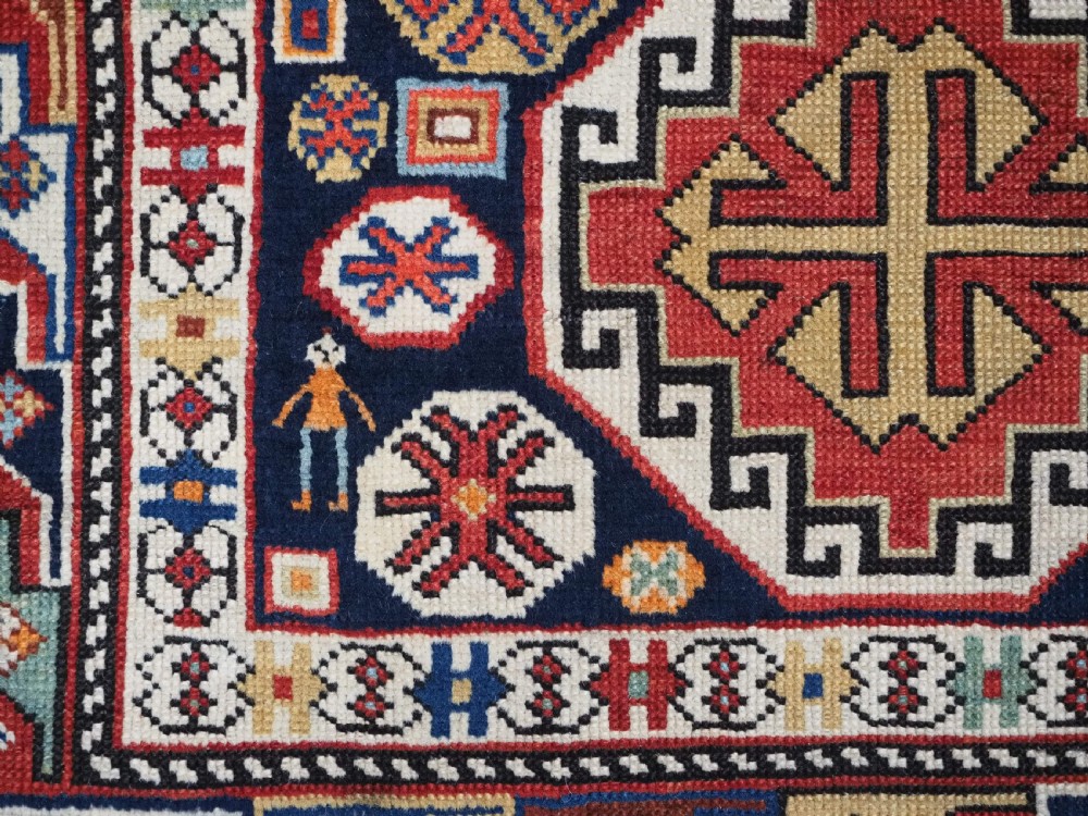 ANTIQUE CAUCASIAN SHIRVAN RUG WITH OCTAGON LATTICE DESIGN, CIRCA 1890. View X