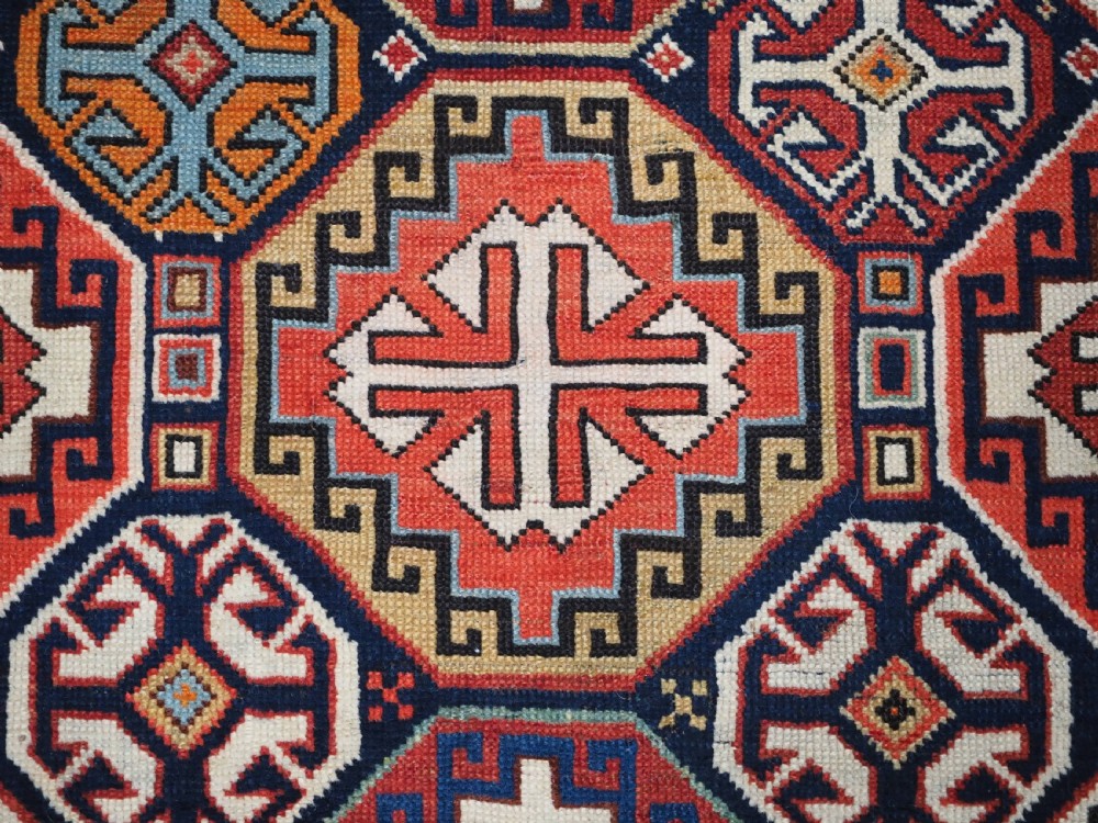 ANTIQUE CAUCASIAN SHIRVAN RUG WITH OCTAGON LATTICE DESIGN, CIRCA 1890. View XI