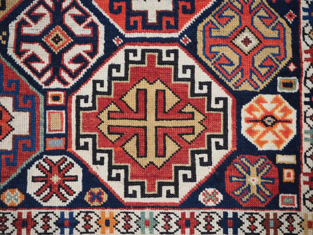 ANTIQUE CAUCASIAN SHIRVAN RUG WITH OCTAGON LATTICE DESIGN, CIRCA 1890. View XII