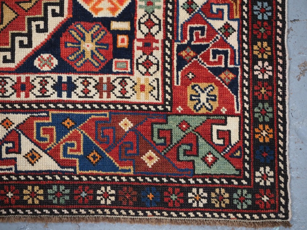 ANTIQUE CAUCASIAN SHIRVAN RUG WITH OCTAGON LATTICE DESIGN, CIRCA 1890. View XIII