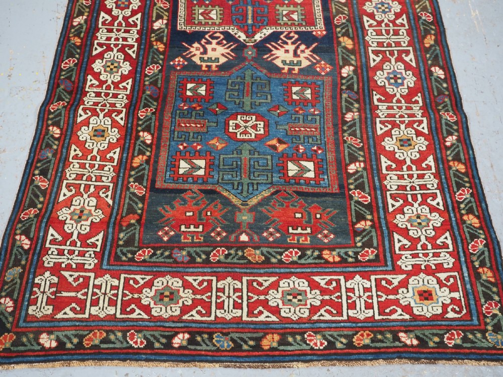 ANTIQUE CAUCASIAN SHIRVAN KUBA REGION LONG RUG, CIRCA 1890. View V
