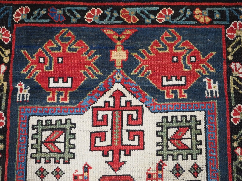 ANTIQUE CAUCASIAN SHIRVAN KUBA REGION LONG RUG, CIRCA 1890. View VIII