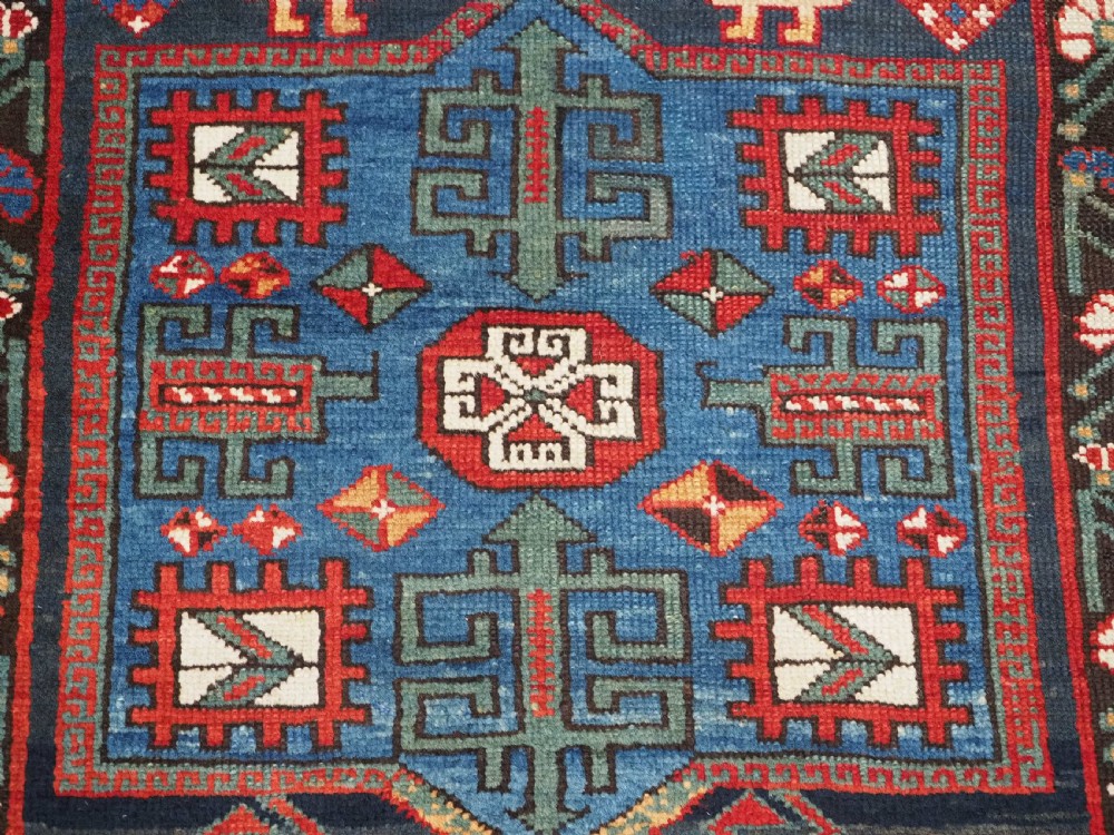 ANTIQUE CAUCASIAN SHIRVAN KUBA REGION LONG RUG, CIRCA 1890. View XII
