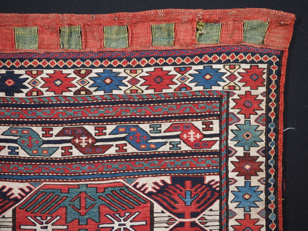 ANTIQUE SHAHSAVAN SADDLE BAG FACE IN SOUMAK TECHNIQUE, CIRCA 1880. View III