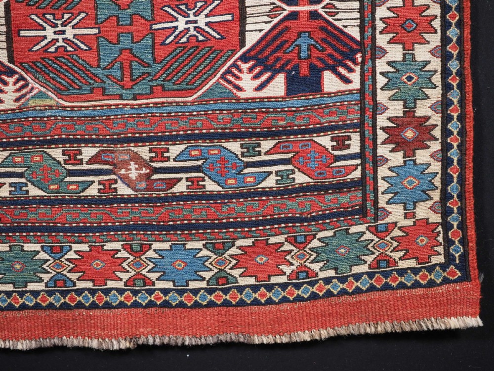 ANTIQUE SHAHSAVAN SADDLE BAG FACE IN SOUMAK TECHNIQUE, CIRCA 1880. View V