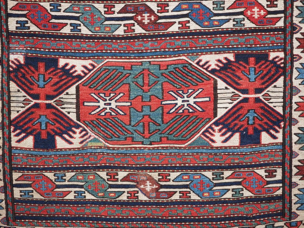 ANTIQUE SHAHSAVAN SADDLE BAG FACE IN SOUMAK TECHNIQUE, CIRCA 1880. View VI