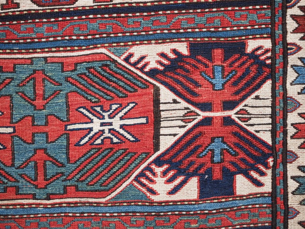 ANTIQUE SHAHSAVAN SADDLE BAG FACE IN SOUMAK TECHNIQUE, CIRCA 1880. View IX
