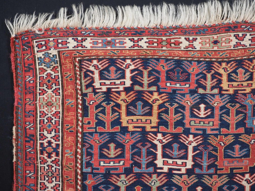 ANTIQUE SHAHSAVAN SOUMAK BAG FACE WITH BIRD DESIGN, MID 19TH CENTURY. View II