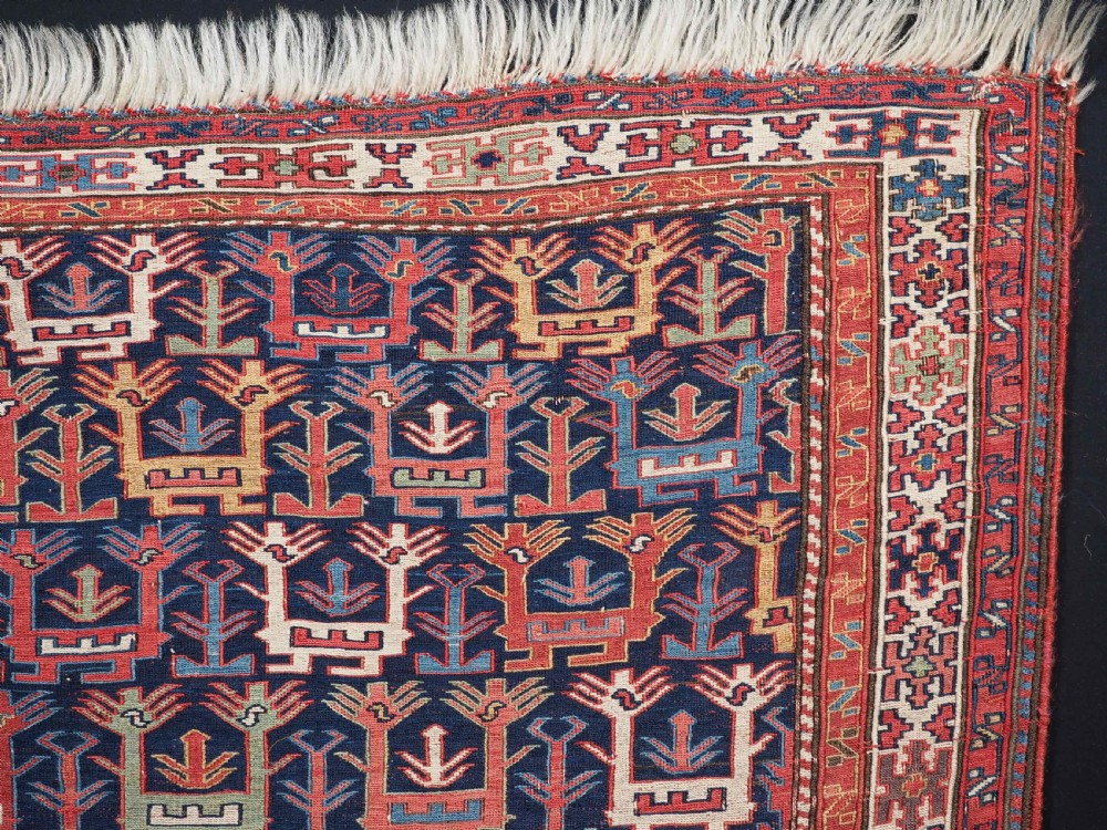 ANTIQUE SHAHSAVAN SOUMAK BAG FACE WITH BIRD DESIGN, MID 19TH CENTURY. View III