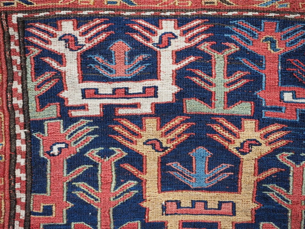 ANTIQUE SHAHSAVAN SOUMAK BAG FACE WITH BIRD DESIGN, MID 19TH CENTURY. View VII