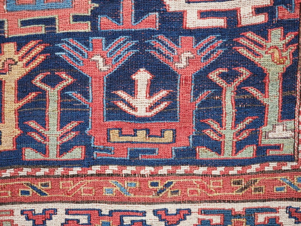 ANTIQUE SHAHSAVAN SOUMAK BAG FACE WITH BIRD DESIGN, MID 19TH CENTURY. View IX