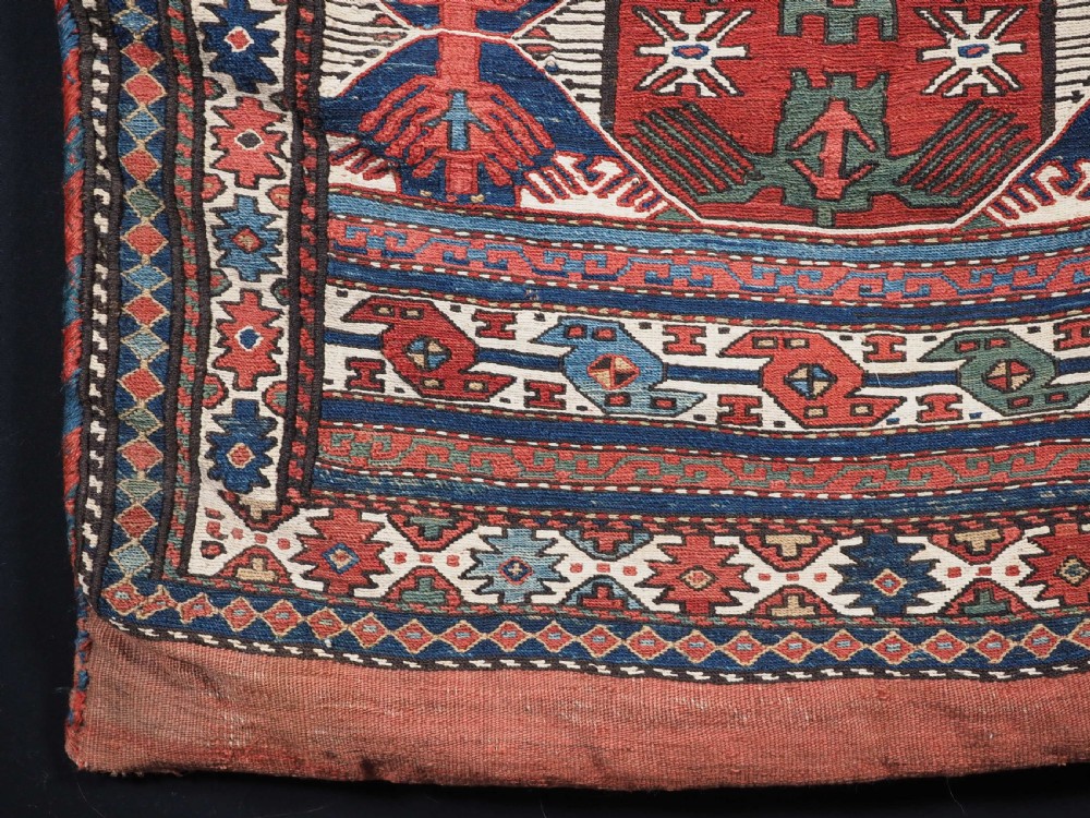 ANTIQUE SHAHSAVAN SADDLE BAG FACE IN SOUMAK TECHNIQUE, COMPLETE WITH BACK (a), CIRCA 1880. View IV