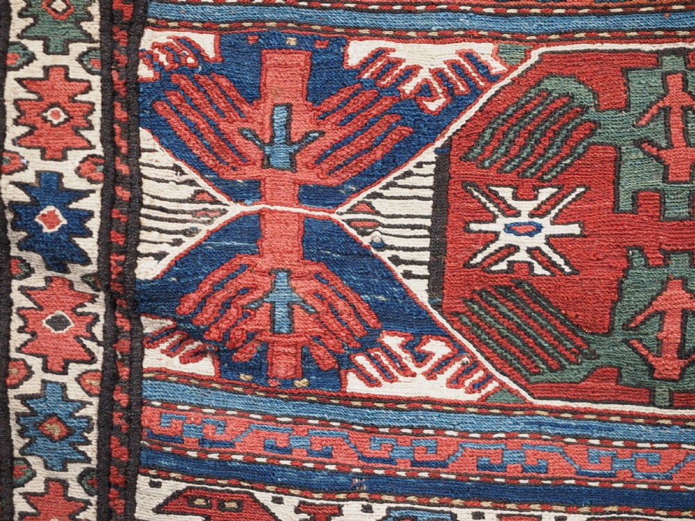 ANTIQUE SHAHSAVAN SADDLE BAG FACE IN SOUMAK TECHNIQUE, COMPLETE WITH BACK (a), CIRCA 1880. View VII