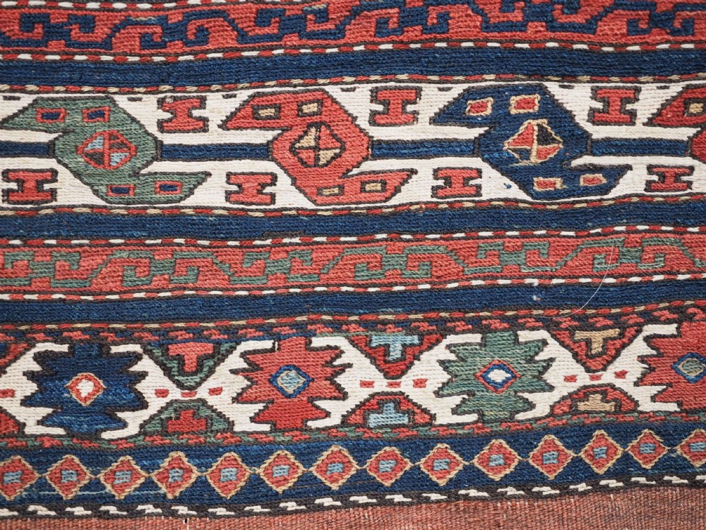 ANTIQUE SHAHSAVAN SADDLE BAG FACE IN SOUMAK TECHNIQUE, COMPLETE WITH BACK (b), CIRCA 1880. View XII
