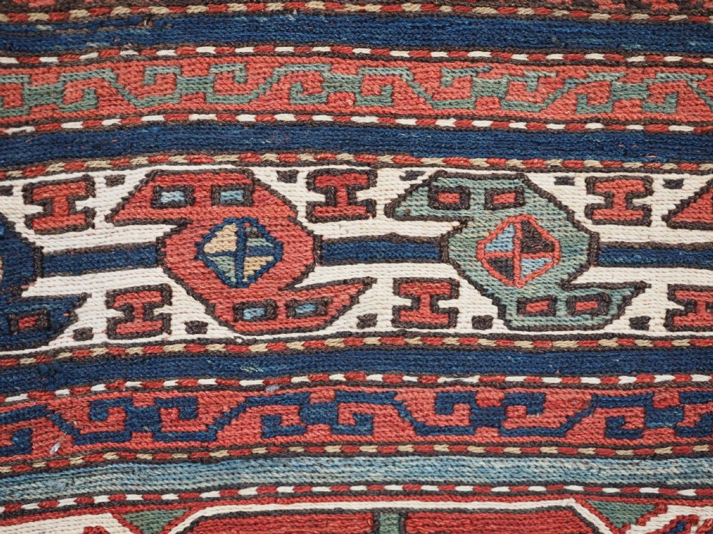 ANTIQUE SHAHSAVAN SADDLE BAG FACE IN SOUMAK TECHNIQUE, COMPLETE WITH BACK (b), CIRCA 1880. View XIII