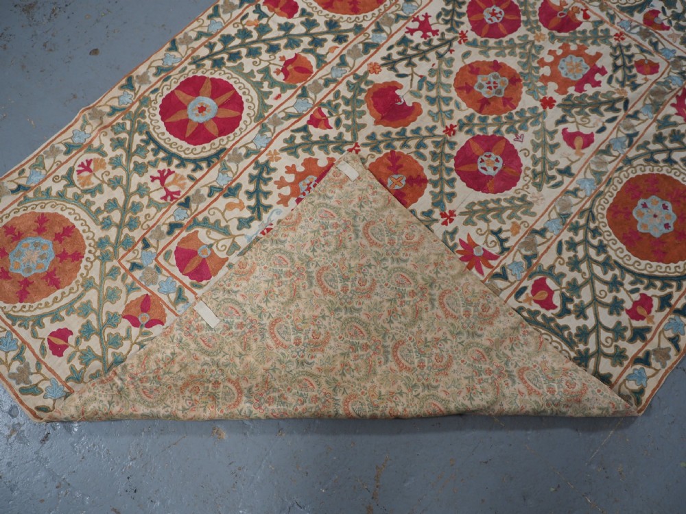 ANTIQUE UZBECK BOKHARA 'NIM' SUZANI, SUPERB COLOUR AND CONDITION, CIRCA 1850. View XIII