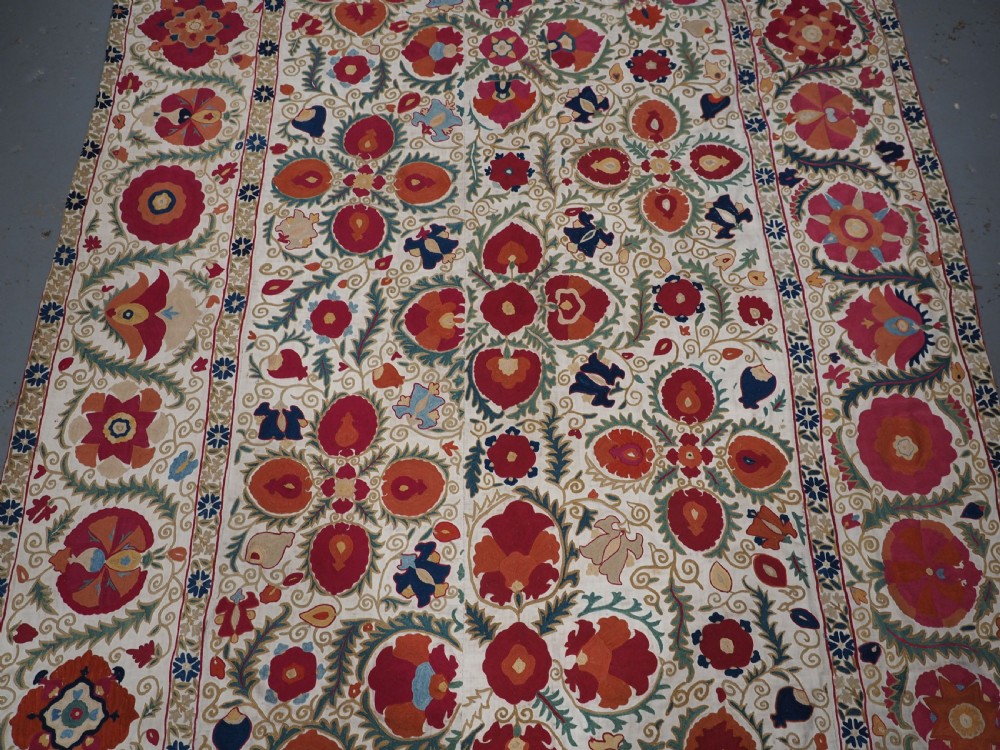 ANTIQUE UZBECK BOKHARA SUZANI, SUPERB COLOUR AND CONDITION, CIRCA 1850. View IV