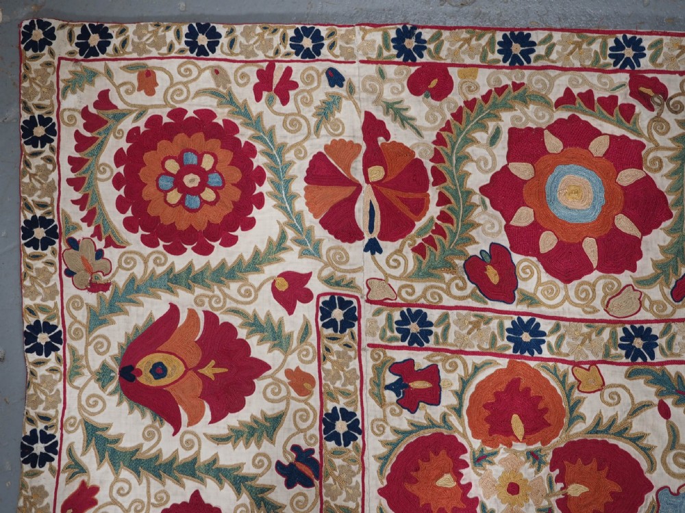 ANTIQUE UZBECK BOKHARA SUZANI, SUPERB COLOUR AND CONDITION, CIRCA 1850. View VI