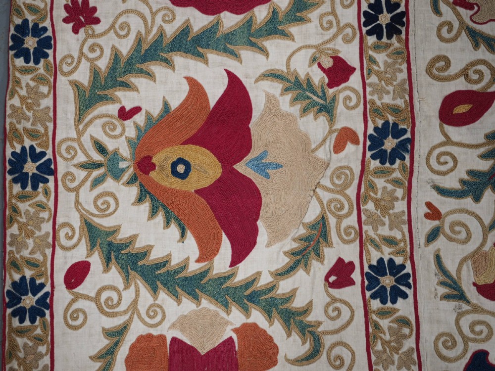 ANTIQUE UZBECK BOKHARA SUZANI, SUPERB COLOUR AND CONDITION, CIRCA 1850. View VIII
