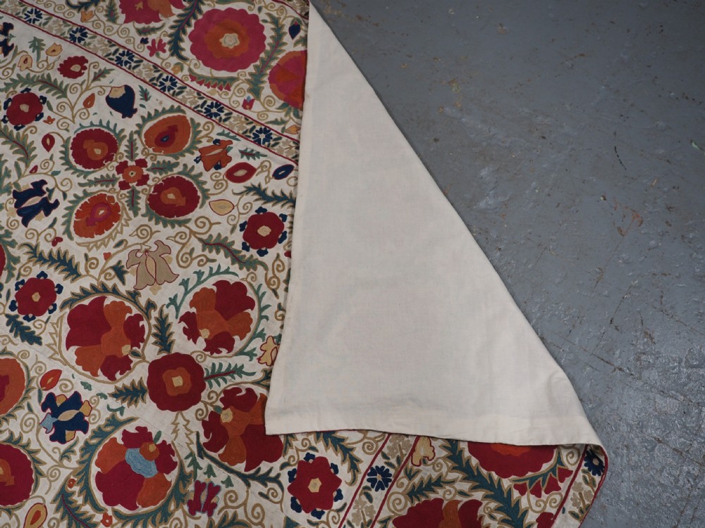 ANTIQUE UZBECK BOKHARA SUZANI, SUPERB COLOUR AND CONDITION, CIRCA 1850. View XIII