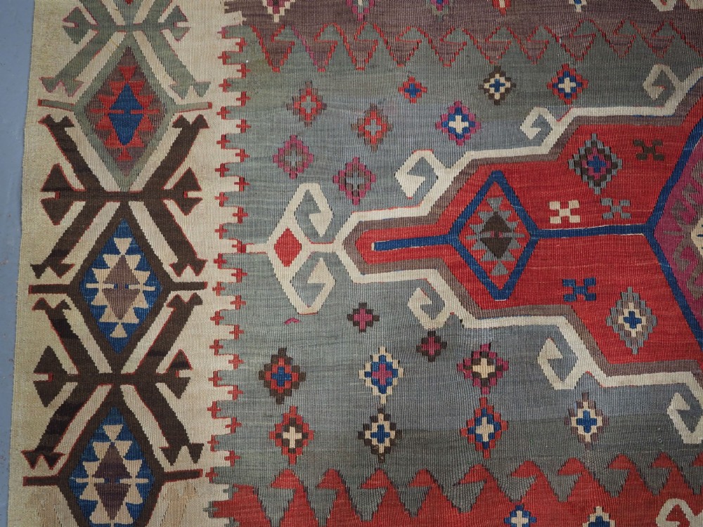 ANTIQUE TURKISH KONYA TWO PART KILIM, OUTSTANDING COLOUR, 2ND HALF 19TH CENTURY. View IX