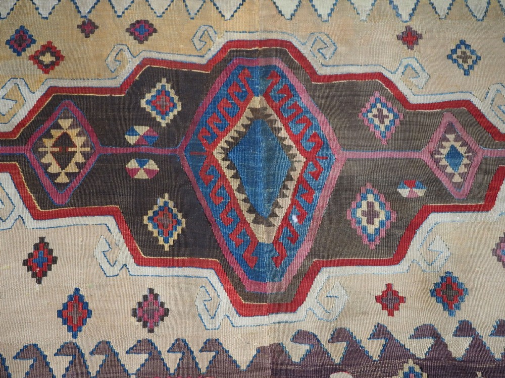 ANTIQUE TURKISH KONYA TWO PART KILIM, OUTSTANDING COLOUR, 2ND HALF 19TH CENTURY. View X