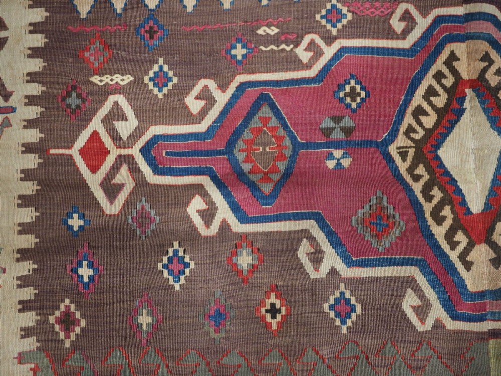 ANTIQUE TURKISH KONYA TWO PART KILIM, OUTSTANDING COLOUR, 2ND HALF 19TH CENTURY. View XI
