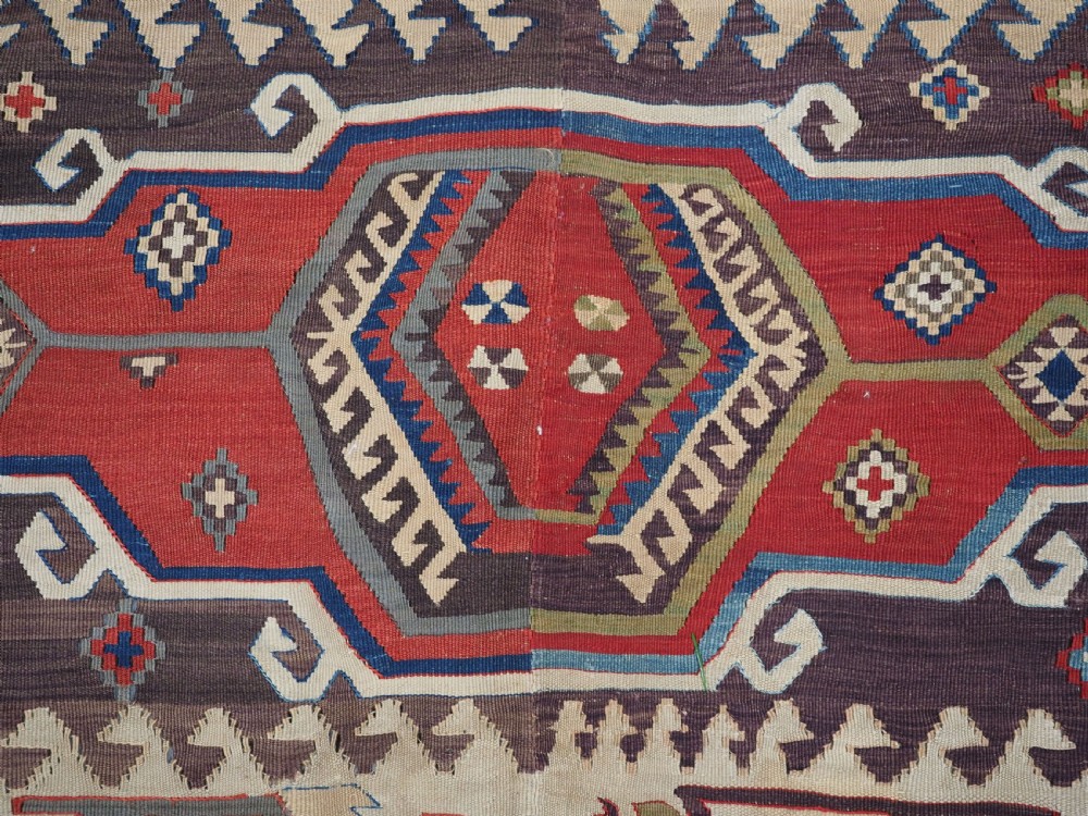 ANTIQUE TURKISH KONYA TWO PART KILIM, OUTSTANDING COLOUR, 2ND HALF 19TH CENTURY. View XII