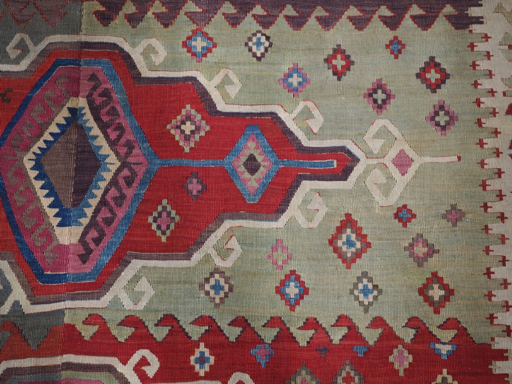 ANTIQUE TURKISH KONYA TWO PART KILIM, OUTSTANDING COLOUR, 2ND HALF 19TH CENTURY. View XIII