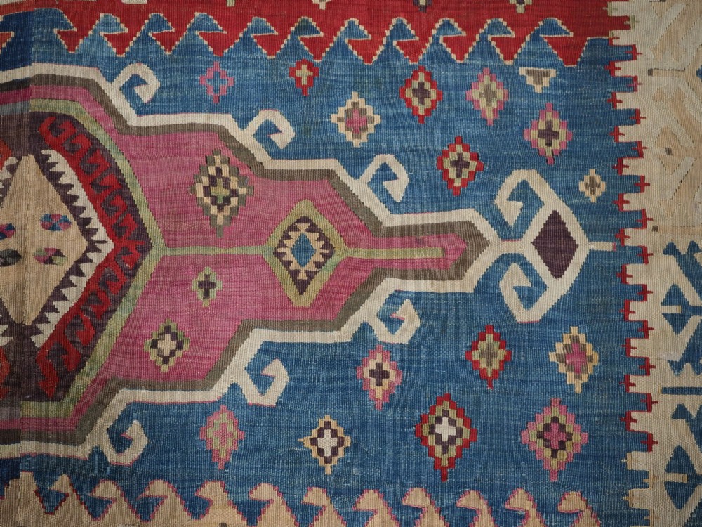 ANTIQUE TURKISH KONYA TWO PART KILIM, OUTSTANDING COLOUR, 2ND HALF 19TH CENTURY. View XV