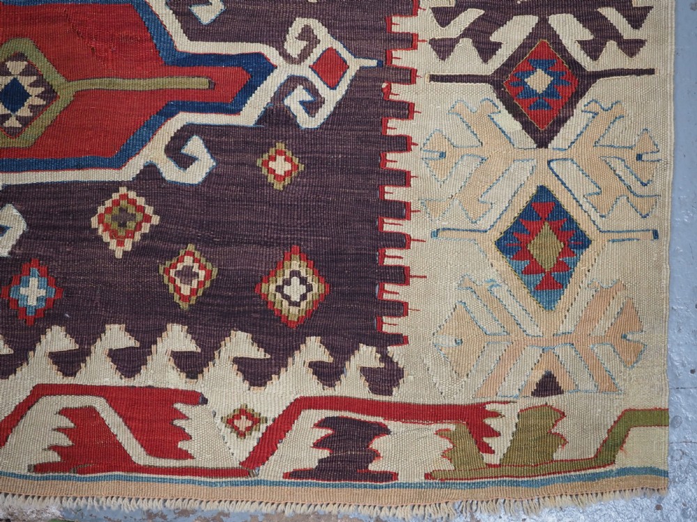 ANTIQUE TURKISH KONYA TWO PART KILIM, OUTSTANDING COLOUR, 2ND HALF 19TH CENTURY. View XVI