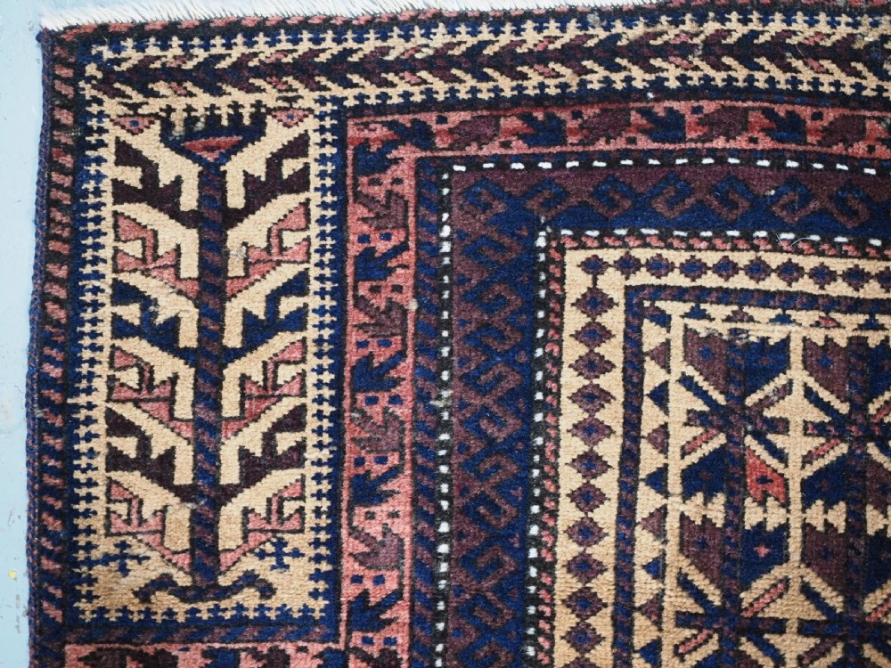 ANTIQUE TIMURI BALUCH PRAYER RUG, CAMEL GROUND, CIRCA 1880. View V