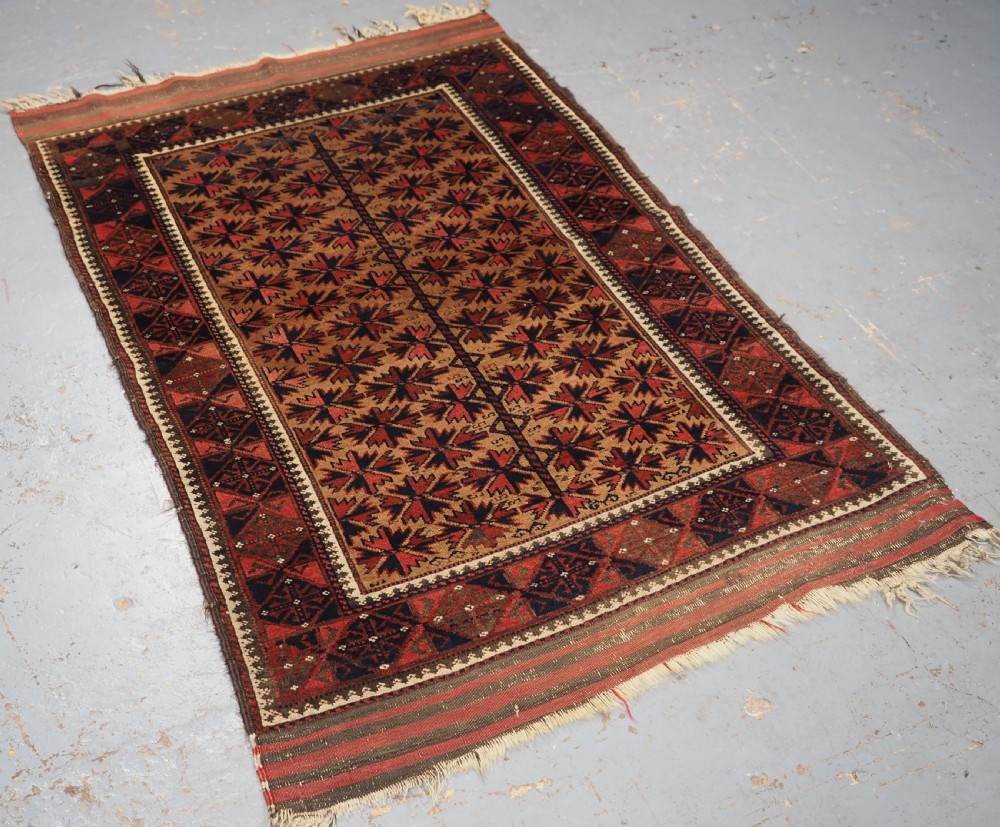 ANTIQUE BALUCH RUG; POSSIBLY TIMURI TRIBES, CAMEL GROUND WITH TREE OF LIFE. CIRCA 1880. View II
