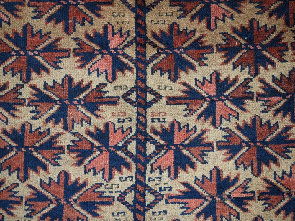 ANTIQUE BALUCH RUG; POSSIBLY TIMURI TRIBES, CAMEL GROUND WITH TREE OF LIFE. CIRCA 1880. View X