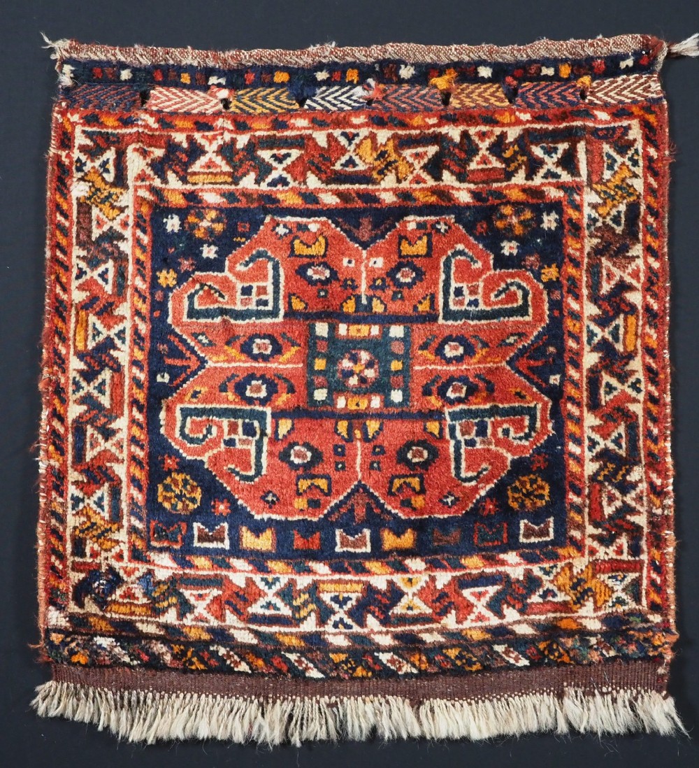 ANTIQUE QASHQAI SADDLE BAG FACE, SHIRAZ REGION, CIRCA 1920.