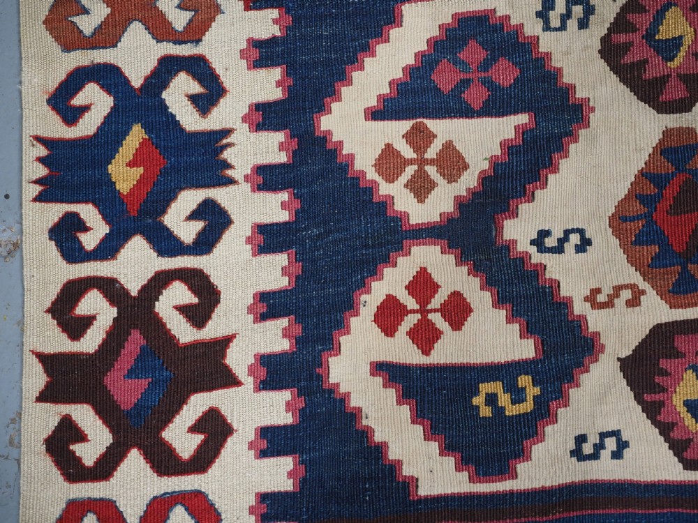 ANTIQUE TURKISH MALATYA KILIM WOVEN IN 2 PARTS, GREAT COLOUR, CIRCA 1900. View XI
