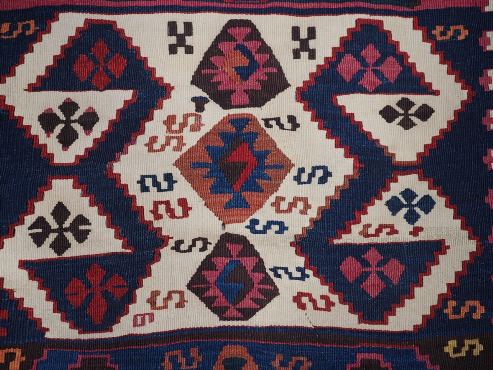 ANTIQUE TURKISH MALATYA KILIM WOVEN IN 2 PARTS, GREAT COLOUR, CIRCA 1900. View XIII
