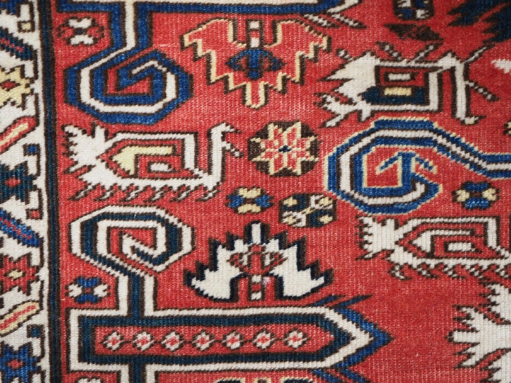 ANTIQUE CAUCASIAN KUBA PEREPEDIL RUG WITH SOFT RED GROUND, CIRCA 1900. View XI