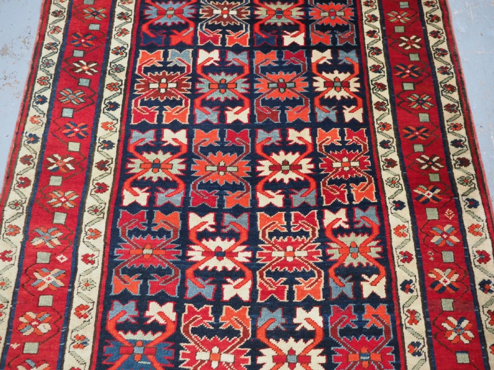 ANTIQUE CAUCASIAN KARABAGH LONG RUG / RUNNER WITH ALL OVER DESIGN, CIRCA 1920. View V
