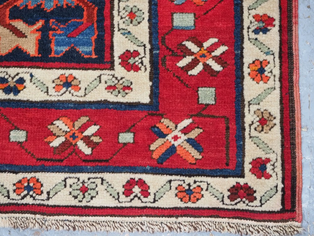 ANTIQUE CAUCASIAN KARABAGH LONG RUG / RUNNER WITH ALL OVER DESIGN, CIRCA 1920. View XII
