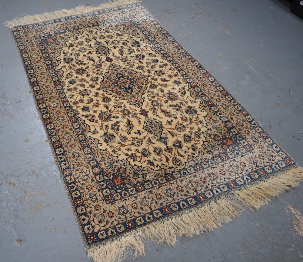 OLD NAIN RUG, VERY FINE WEAVE, SILK FOUNDATION & HIGHLIGHTS, CIRCA 1930. View III
