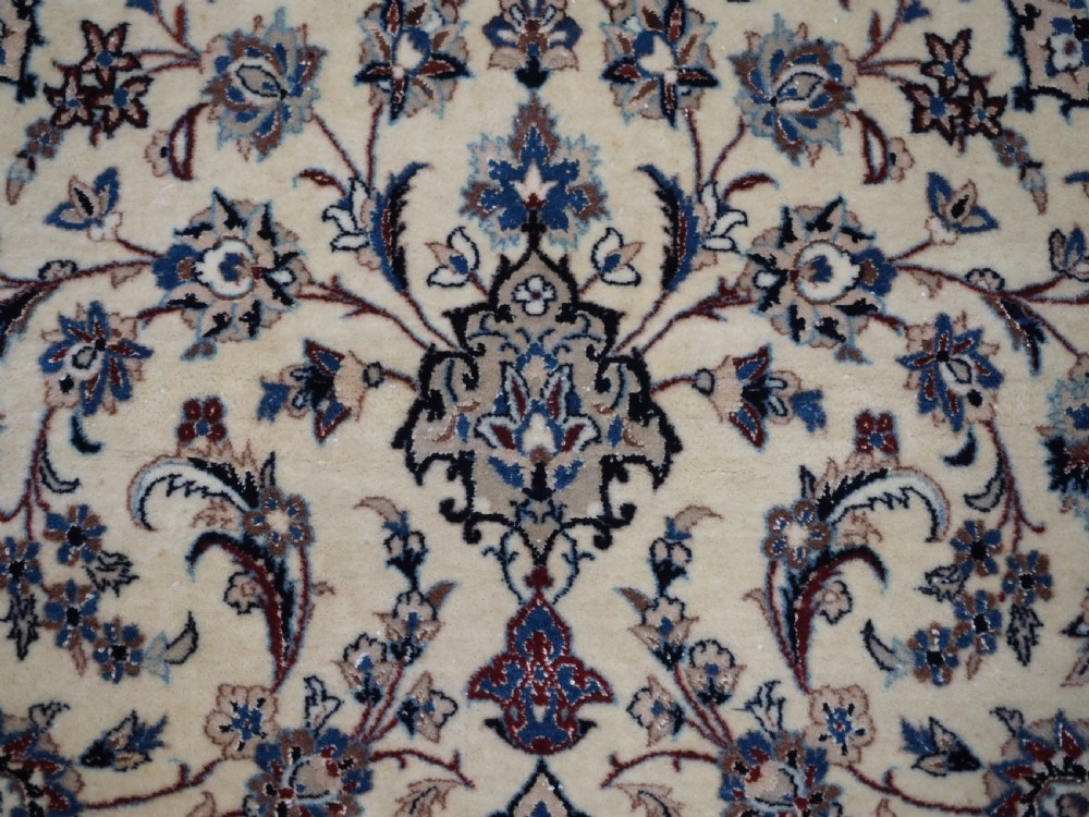 OLD NAIN RUG, VERY FINE WEAVE, SILK FOUNDATION & HIGHLIGHTS, CIRCA 1930. View X